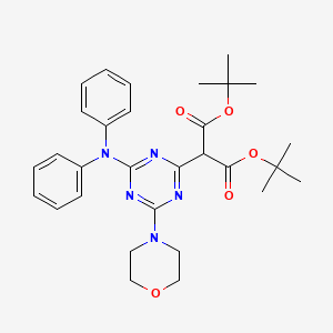 molecular formula C30H37N5O5 B15037440 Di-tert-butyl [4-(diphenylamino)-6-(morpholin-4-yl)-1,3,5-triazin-2-yl]propanedioate 
