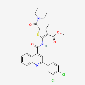 molecular formula C28H25Cl2N3O4S B15037448 Methyl 2-({[2-(3,4-dichlorophenyl)quinolin-4-yl]carbonyl}amino)-5-(diethylcarbamoyl)-4-methylthiophene-3-carboxylate 