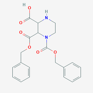 molecular formula C21H22N2O6 B1503773 3,4-Bis((benzyloxy)carbonyl)piperazine-2-carboxylic acid CAS No. 370891-25-1