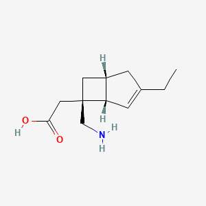 molecular formula C12H19NO2 B1503786 2-((1S,5R,6R)-6-(aminomethyl)-3-ethylbicyclo[3.2.0]hept-3-en-6-yl)acetic acid 