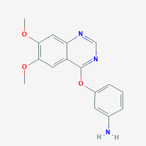 molecular formula C16H15N3O3 B1503802 3-[(6,7-Dimethoxy-4-quinazolinyl)oxy]aniline CAS No. 1188908-37-3