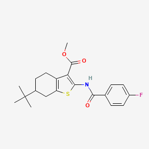 molecular formula C21H24FNO3S B15038130 Methyl 6-tert-butyl-2-{[(4-fluorophenyl)carbonyl]amino}-4,5,6,7-tetrahydro-1-benzothiophene-3-carboxylate 