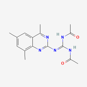 molecular formula C16H19N5O2 B15038159 N-[N'-acetyl-N-(4,6,8-trimethylquinazolin-2-yl)carbamimidoyl]acetamide CAS No. 5804-35-3