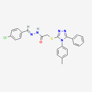 molecular formula C24H20ClN5OS B15038400 N'-[(E)-(4-chlorophenyl)methylidene]-2-{[4-(4-methylphenyl)-5-phenyl-4H-1,2,4-triazol-3-yl]sulfanyl}acetohydrazide 