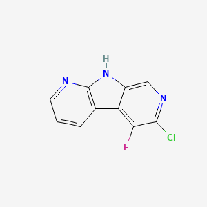 molecular formula C10H5ClFN3 B1503843 4-Chloro-3-fluoro-5,8,10-triazatricyclo[7.4.0.0,trideca-1(13),2,4,6,9,11-hexaene 