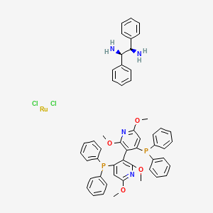 molecular formula C52H50Cl2N4O4P2Ru B1503848 dichlororuthenium;(1R,2R)-1,2-diphenylethane-1,2-diamine;[3-(4-diphenylphosphanyl-2,6-dimethoxypyridin-3-yl)-2,6-dimethoxypyridin-4-yl]-diphenylphosphane 