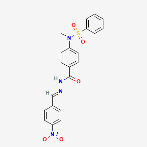 molecular formula C21H18N4O5S B15038492 N-methyl-N-(4-{[(2E)-2-(4-nitrobenzylidene)hydrazinyl]carbonyl}phenyl)benzenesulfonamide 