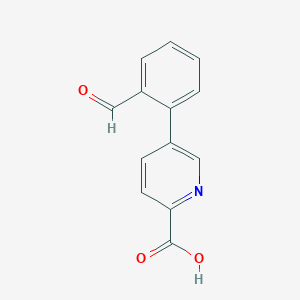 molecular formula C13H9NO3 B1503853 5-(2-Formylphenyl)-picolinic acid CAS No. 566198-45-6