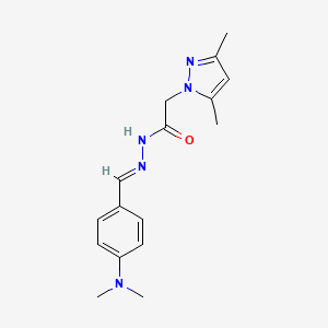 molecular formula C16H21N5O B15038540 N'-{(E)-[4-(dimethylamino)phenyl]methylidene}-2-(3,5-dimethyl-1H-pyrazol-1-yl)acetohydrazide 
