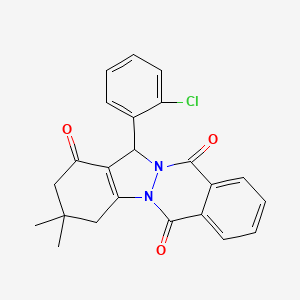 13-(2-Chlorophenyl)-3,3-dimethyl-2,3,4,13-tetrahydroindazolo[1,2-b]phthalazine-1,6,11-trione