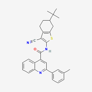 molecular formula C30H29N3OS B15038583 N-(6-tert-butyl-3-cyano-4,5,6,7-tetrahydro-1-benzothiophen-2-yl)-2-(3-methylphenyl)quinoline-4-carboxamide 