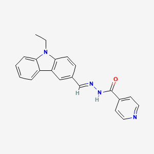 molecular formula C21H18N4O B15038602 N'-[(E)-(9-ethyl-9H-carbazol-3-yl)methylidene]pyridine-4-carbohydrazide 