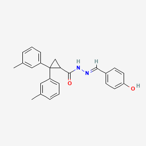 molecular formula C25H24N2O2 B15038702 N'-[(E)-(4-hydroxyphenyl)methylidene]-2,2-bis(3-methylphenyl)cyclopropanecarbohydrazide 