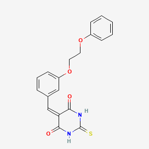 molecular formula C19H16N2O4S B15038736 Pyrimidine-4,6-dione, hexahydro-5-[3-(2-phenoxyethoxy)benzylidene]-2-thioxo- 