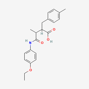 molecular formula C21H25NO4 B15038909 N-(4-Ethoxy-phenyl)-3-methyl-2-(4-methyl-benzyl)-succinamic acid 