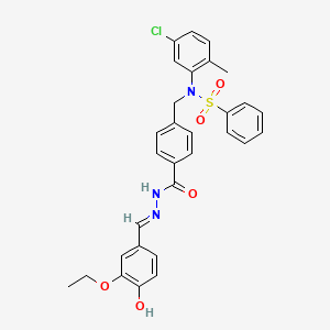molecular formula C30H28ClN3O5S B15038914 N-(5-chloro-2-methylphenyl)-N-(4-{[(2E)-2-(3-ethoxy-4-hydroxybenzylidene)hydrazinyl]carbonyl}benzyl)benzenesulfonamide 
