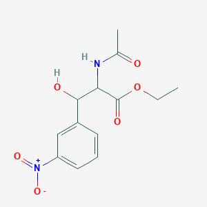 molecular formula C13H16N2O6 B15039002 Ethyl 2-acetamido-3-hydroxy-3-(3-nitrophenyl)propanoate 