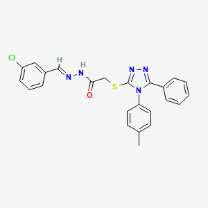 molecular formula C24H20ClN5OS B15039049 N'-[(E)-(3-Chlorophenyl)methylidene]-2-{[4-(4-methylphenyl)-5-phenyl-4H-1,2,4-triazol-3-YL]sulfanyl}acetohydrazide 