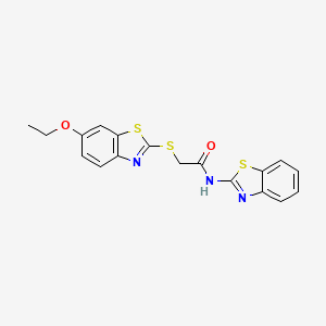 molecular formula C18H15N3O2S3 B15039062 N-(1,3-benzothiazol-2-yl)-2-[(6-ethoxy-1,3-benzothiazol-2-yl)sulfanyl]acetamide 