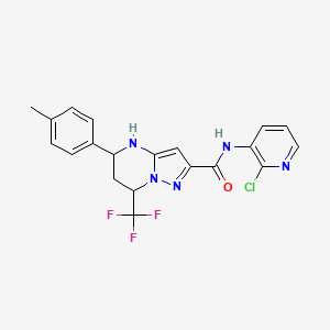 molecular formula C20H17ClF3N5O B15039184 N-(2-chloropyridin-3-yl)-5-(4-methylphenyl)-7-(trifluoromethyl)-4,5,6,7-tetrahydropyrazolo[1,5-a]pyrimidine-2-carboxamide 