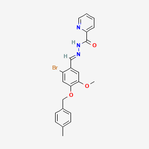 molecular formula C22H20BrN3O3 B15039258 N'-[(E)-{2-bromo-5-methoxy-4-[(4-methylbenzyl)oxy]phenyl}methylidene]pyridine-2-carbohydrazide 