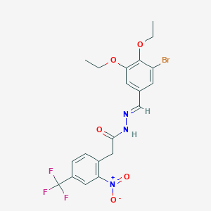 molecular formula C20H19BrF3N3O5 B15039288 N'-[(E)-(3-bromo-4,5-diethoxyphenyl)methylidene]-2-[2-nitro-4-(trifluoromethyl)phenyl]acetohydrazide 