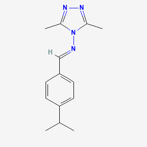 molecular formula C14H18N4 B15039430 N-(4-Isopropylbenzylidene)-3,5-dimethyl-4H-1,2,4-triazol-4-amine 