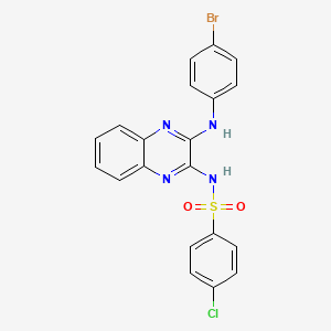 molecular formula C20H14BrClN4O2S B15039539 N-{3-[(4-bromophenyl)amino]quinoxalin-2-yl}-4-chlorobenzenesulfonamide 