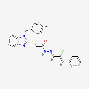 molecular formula C26H23ClN4OS B15039557 N'-[(1E,2Z)-2-chloro-3-phenylprop-2-en-1-ylidene]-2-{[1-(4-methylbenzyl)-1H-benzimidazol-2-yl]sulfanyl}acetohydrazide 