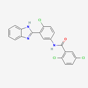 molecular formula C20H12Cl3N3O B15039591 N-[3-(1H-benzimidazol-2-yl)-4-chlorophenyl]-2,5-dichlorobenzamide 