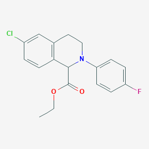 molecular formula C18H17ClFNO2 B1503989 Ethyl 2-(4-fluoro-phenyl)-6-chloro-1,2,3,4-tetrahydro-isoquinoline-1-carboxylate 