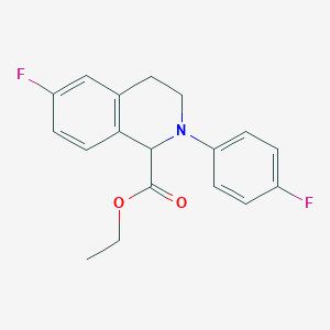 molecular formula C18H17F2NO2 B1503990 Ethyl 2-(4-fluoro-phenyl)-6-fluoro-1,2,3,4-tetrahydro-isoquinoline-1-carboxylate 