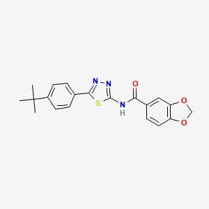 molecular formula C20H19N3O3S B15040109 N-[5-(4-tert-butylphenyl)-1,3,4-thiadiazol-2-yl]-1,3-benzodioxole-5-carboxamide 