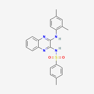 molecular formula C23H22N4O2S B15040139 N-{3-[(2,4-dimethylphenyl)amino]quinoxalin-2-yl}-4-methylbenzenesulfonamide 
