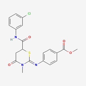 molecular formula C20H18ClN3O4S B15040183 methyl 4-({(2Z)-6-[(3-chlorophenyl)carbamoyl]-3-methyl-4-oxo-1,3-thiazinan-2-ylidene}amino)benzoate 