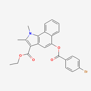 molecular formula C24H20BrNO4 B15040317 ethyl 5-{[(4-bromophenyl)carbonyl]oxy}-1,2-dimethyl-1H-benzo[g]indole-3-carboxylate 