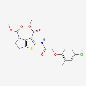 molecular formula C20H20ClNO6S B15040362 dimethyl 2-{[(4-chloro-2-methylphenoxy)acetyl]amino}-5,6-dihydro-4H-cyclopenta[b]thiophene-3,4-dicarboxylate 