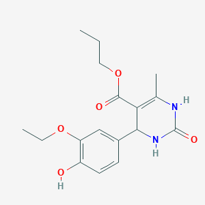 molecular formula C17H22N2O5 B15040387 Propyl 4-(3-ethoxy-4-hydroxyphenyl)-6-methyl-2-oxo-1,2,3,4-tetrahydropyrimidine-5-carboxylate 