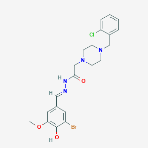 molecular formula C21H24BrClN4O3 B15040649 N'-[(E)-(3-bromo-4-hydroxy-5-methoxyphenyl)methylidene]-2-[4-(2-chlorobenzyl)piperazin-1-yl]acetohydrazide 