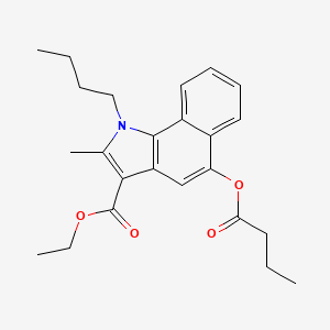 molecular formula C24H29NO4 B15040806 ethyl 5-(butanoyloxy)-1-butyl-2-methyl-1H-benzo[g]indole-3-carboxylate 