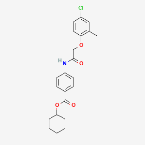 molecular formula C22H24ClNO4 B15040957 Cyclohexyl 4-[2-(4-chloro-2-methylphenoxy)acetamido]benzoate 