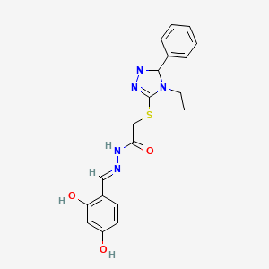 molecular formula C19H19N5O3S B15041037 N'-[(E)-(2,4-dihydroxyphenyl)methylidene]-2-[(4-ethyl-5-phenyl-4H-1,2,4-triazol-3-yl)sulfanyl]acetohydrazide CAS No. 361165-27-7