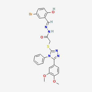 molecular formula C25H22BrN5O4S B15041230 N'-[(E)-(5-bromo-2-hydroxyphenyl)methylidene]-2-{[5-(3,4-dimethoxyphenyl)-4-phenyl-4H-1,2,4-triazol-3-yl]sulfanyl}acetohydrazide 