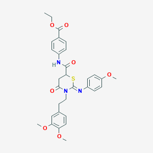 molecular formula C31H33N3O7S B15041295 ethyl 4-[({(2Z)-3-[2-(3,4-dimethoxyphenyl)ethyl]-2-[(4-methoxyphenyl)imino]-4-oxo-1,3-thiazinan-6-yl}carbonyl)amino]benzoate 