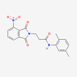 molecular formula C19H17N3O5 B15041377 N-(2,5-dimethylphenyl)-3-(4-nitro-1,3-dioxo-1,3-dihydro-2H-isoindol-2-yl)propanamide 