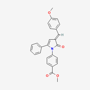 molecular formula C26H21NO4 B15041428 methyl 4-[(3E)-3-(4-methoxybenzylidene)-2-oxo-5-phenyl-2,3-dihydro-1H-pyrrol-1-yl]benzoate 