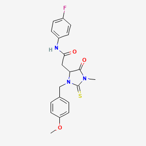 molecular formula C20H20FN3O3S B15041672 N-(4-fluorophenyl)-2-[3-(4-methoxybenzyl)-1-methyl-5-oxo-2-thioxoimidazolidin-4-yl]acetamide 