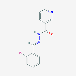 molecular formula C13H10FN3O B15041786 N'-[(E)-(2-fluorophenyl)methylidene]pyridine-3-carbohydrazide 