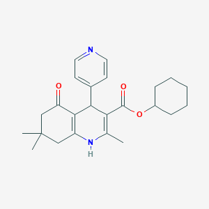 molecular formula C24H30N2O3 B15041812 Cyclohexyl 2,7,7-trimethyl-5-oxo-4-(pyridin-4-yl)-1,4,5,6,7,8-hexahydroquinoline-3-carboxylate 
