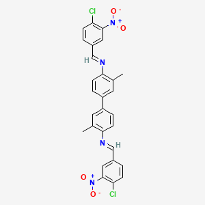 molecular formula C28H20Cl2N4O4 B15041948 N,N'-bis[(E)-(4-chloro-3-nitrophenyl)methylidene]-3,3'-dimethylbiphenyl-4,4'-diamine 